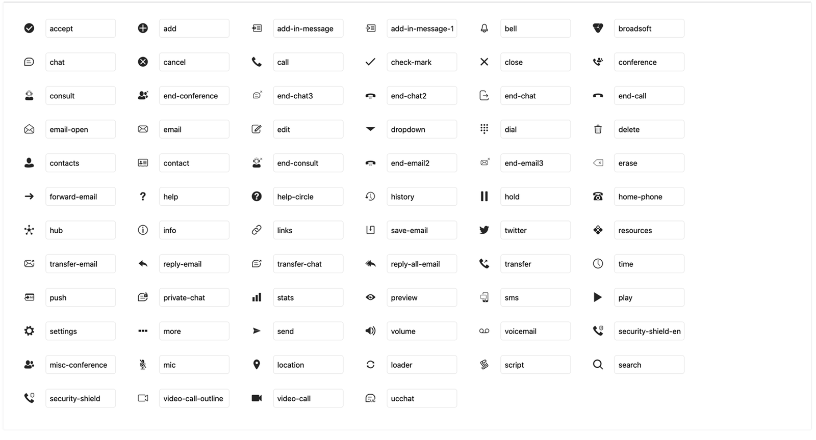 BroadSoft icon set