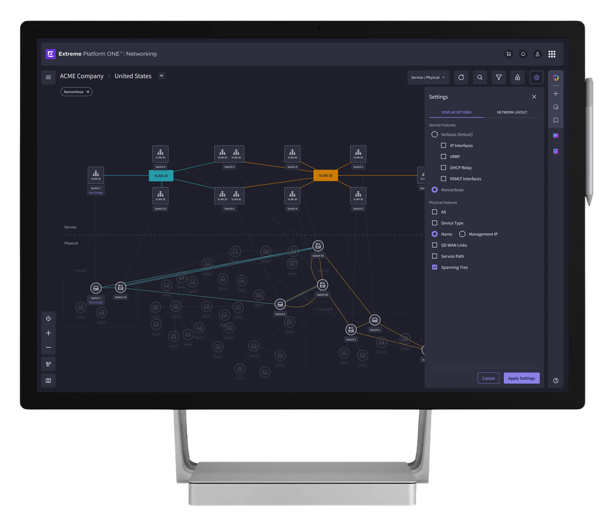 Extreme Platform ONE — network topology