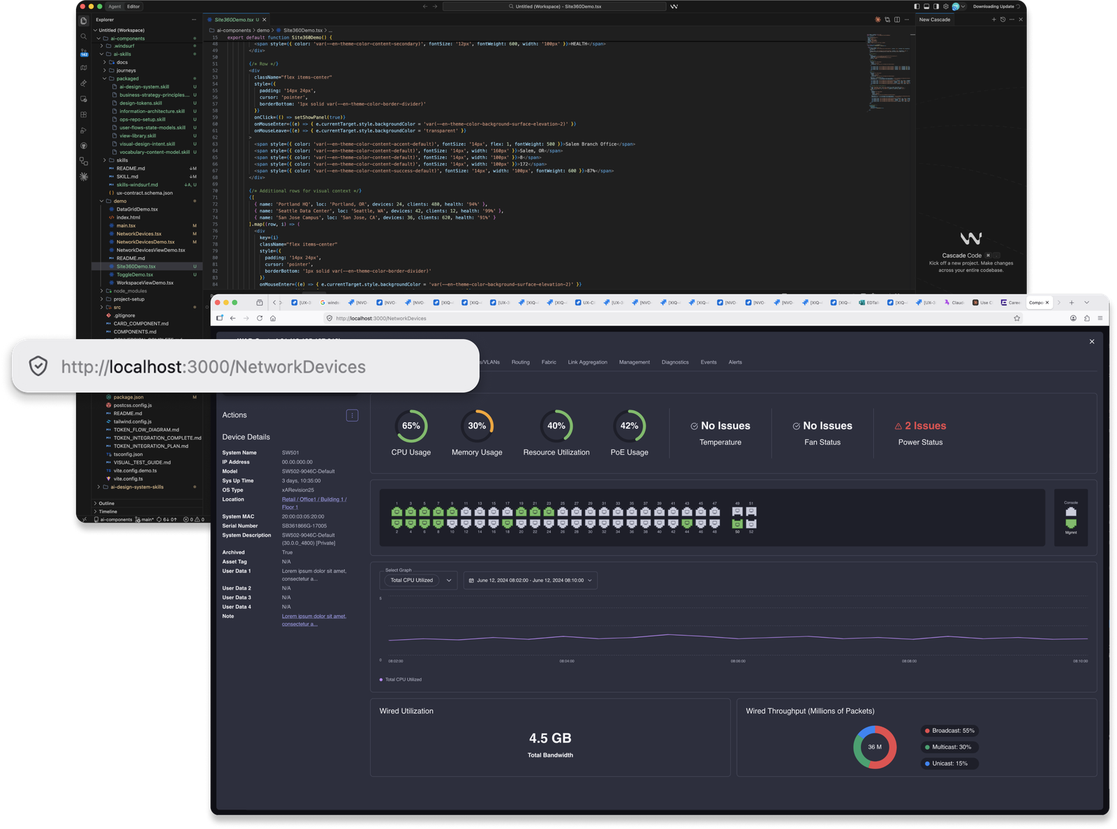 AI prototyping — Windsurf workspace and live prototype